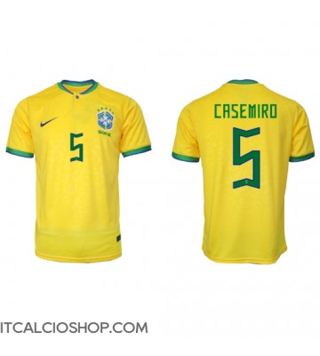 Brasile Casemiro #5 Prima Maglia Mondiali 2022 Manica Corta